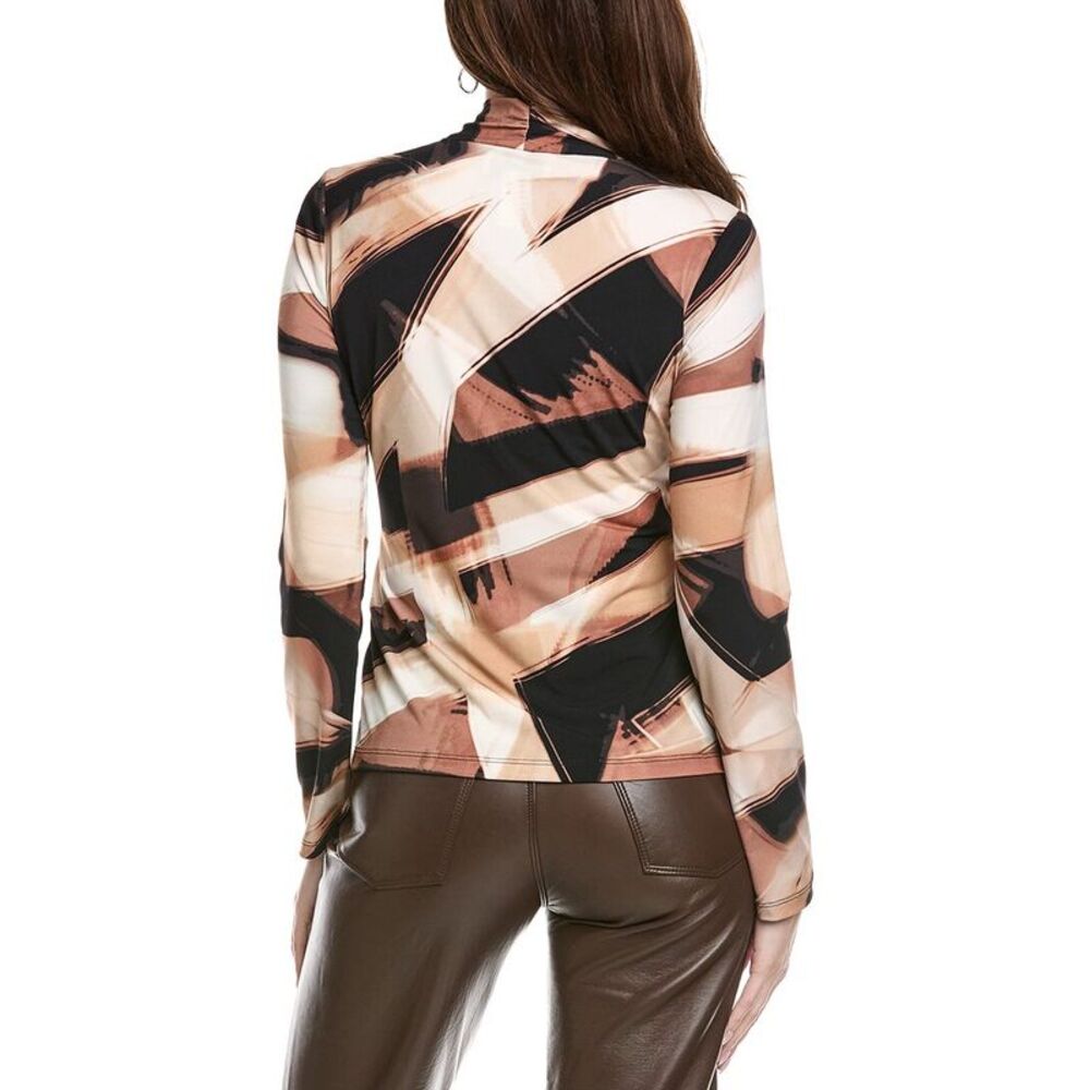 Joseph Ribkoff Womens  Ruched Wrap Top, Brown - Picture 2 of 3